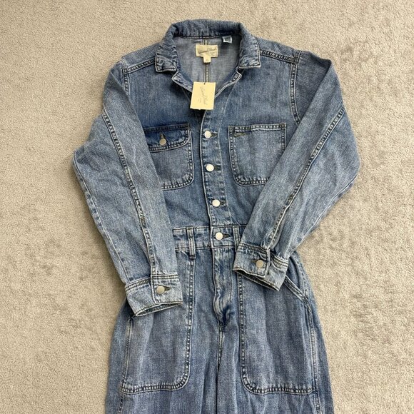 NEW Women's 6/R Long Sleeve Utility Baggy Denim Jumpsuit - Universal Thread k923 - Picture 5 of 9